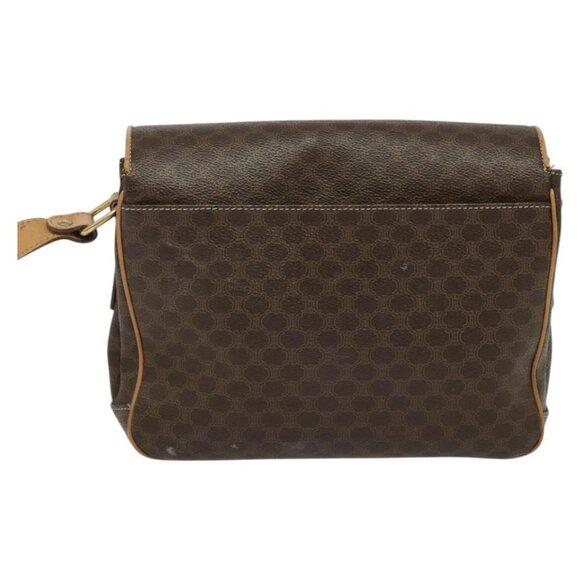 CELINE Macadam Canvas Shoulder Bag PVC Leather Brown Gold Auth sw675 - Picture 3 of 16